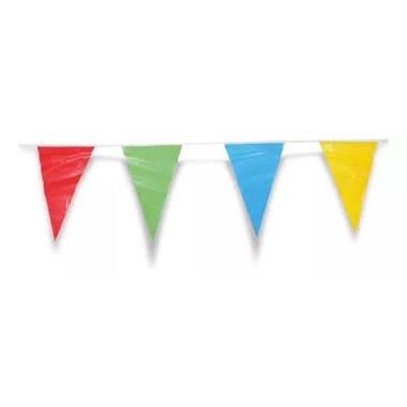 BANDEIRINHA PLASTICA TRIANGULAR 10 M