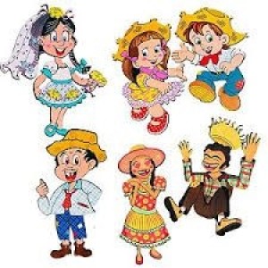 KIT CASAL CAIPIRA C/ 6 BONECOS PAPEL