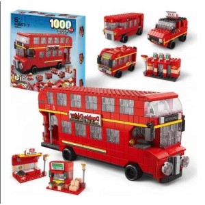 BLOCO DE MONTAR ONIBUS INGLES 1000 PCS BLOXI