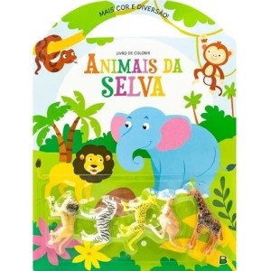 LIVRO MAIS COR E DIVERSAO ANIMAIS DA SELVA