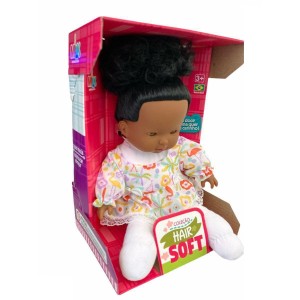BONECA COL HAIR SOFT NEGRA